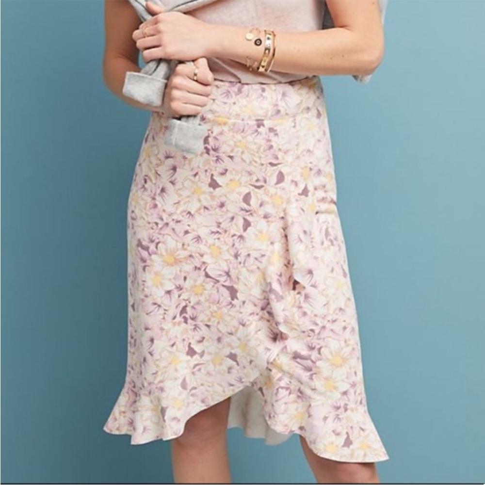 Anthropologie Floral Pencil Skirt
